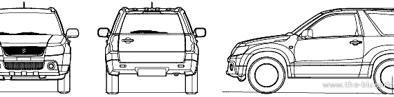 Suzuki Grand Vitara 3-Door (2012) - Сузуки - чертежи, габариты, рисунки автомобиля