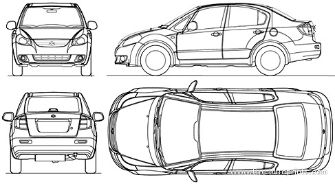 Suzuki SX4 Sedan (2007) - Suzuki - drawings, dimensions, pictures of the car