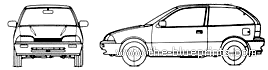 Suzuki Swift Mk2 3-Door - Сузуки - чертежи, габариты, рисунки автомобиля