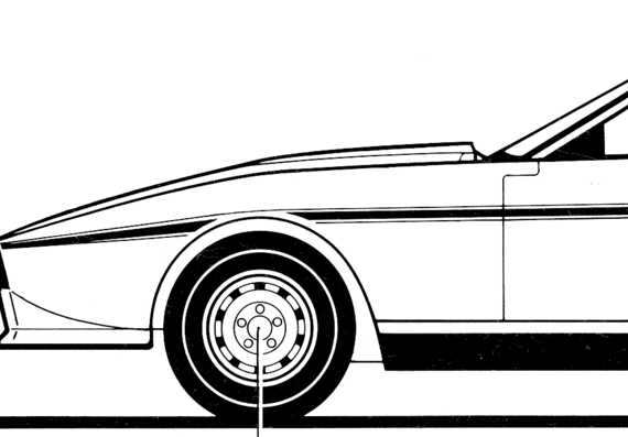 TVR Tasmin Convertible (1980) - ТВР - чертежи, габариты, рисунки автомобиля