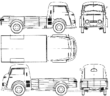 Tempo Matador 1000 1952-55 - Темпо - чертежи, габариты, рисунки автомобиля