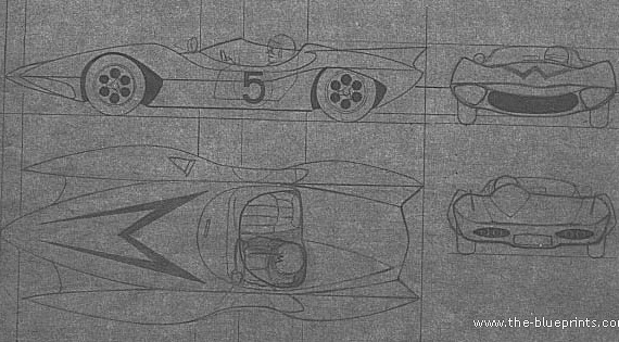 The Mach 5 - Разные автомобили - чертежи, габариты, рисунки автомобиля