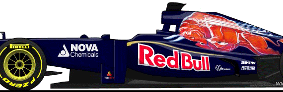 Toro Rosso Ferrari STR08 F1 GP (2013) - Разные автомобили - чертежи, габариты, рисунки автомобиля