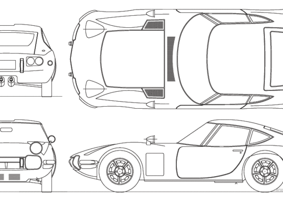 Toyota 2000 GT - Тойота - чертежи, габариты, рисунки автомобиля