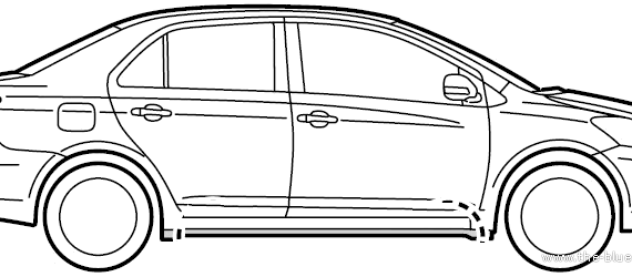 Toyota Belta (2012) - Тойота - чертежи, габариты, рисунки автомобиля