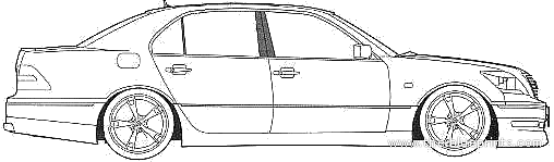 Toyota Celsior (Lexus LS400) - Тойота - чертежи, габариты, рисунки автомобиля