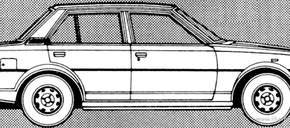 Toyota Corolla 1.3 4-Door (1980) - Тойота - чертежи, габариты, рисунки автомобиля