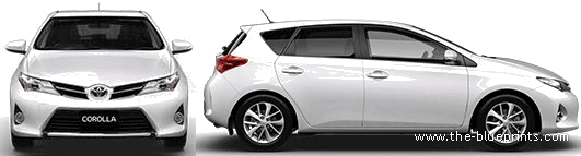 Toyota Corolla 5-Door (2013) - Тойота - чертежи, габариты, рисунки автомобиля
