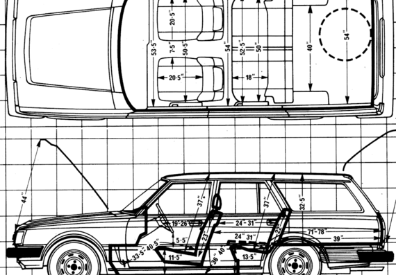 Toyota Cressida DX Estate (1981) - Тойота - чертежи, габариты, рисунки автомобиля