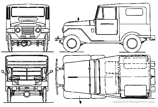 Toyota Land Cruiser FJ21KB (1958) - Тойота - чертежи, габариты, рисунки автомобиля