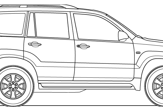 Toyota Land Cruiser Prado (2005) - Тойота - чертежи, габариты, рисунки автомобиля