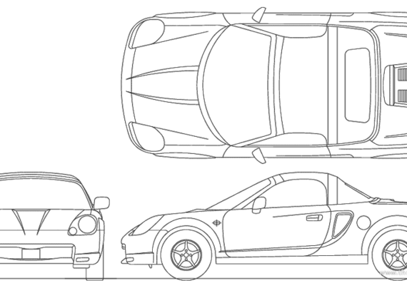 Toyota MR2 - Тойота - чертежи, габариты, рисунки автомобиля