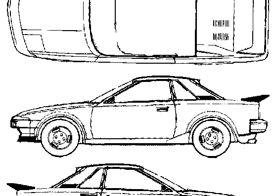 Toyota MR2 Mk.I - Тойота - чертежи, габариты, рисунки автомобиля