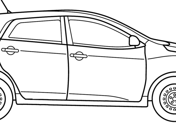 Toyota Matrix (2014) - Тойота - чертежи, габариты, рисунки автомобиля