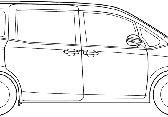Toyota Noah (2014) - Тойота - чертежи, габариты, рисунки автомобиля