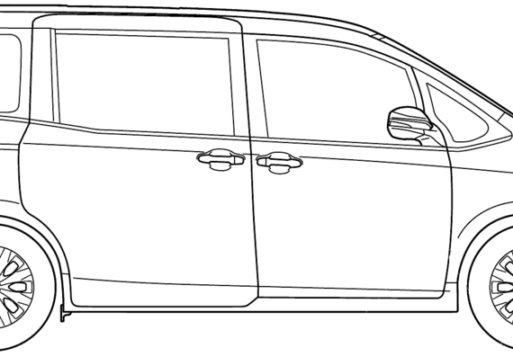 Toyota Voxy (2014) - Тойота - чертежи, габариты, рисунки автомобиля
