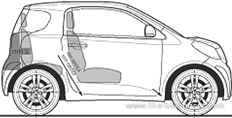 Toyota iQ (2009) - Тойота - чертежи, габариты, рисунки автомобиля