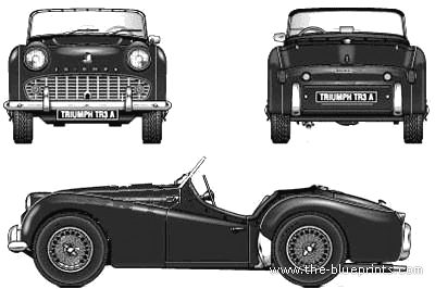 Triumph TR3A - Триумф - чертежи, габариты, рисунки автомобиля