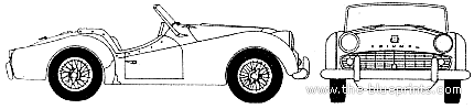 Triumph TR3A (1957) - Triumph - drawings, dimensions, pictures of the car