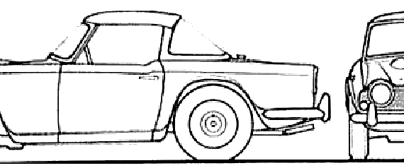 Triumph TR4A (1966) - Триумф - чертежи, габариты, рисунки автомобиля
