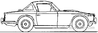 Triumph TR5 (1968) - Триумф - чертежи, габариты, рисунки автомобиля