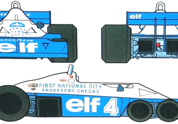 Tyrrell P34-2 F1 GP (1977) - Разные автомобили - чертежи, габариты, рисунки автомобиля
