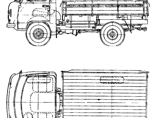 UAZ-452 - УАЗ - чертежи, габариты, рисунки автомобиля