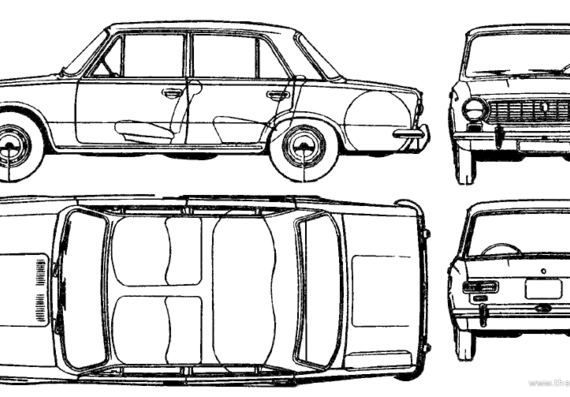 VAZ 2101 - Лада - чертежи, габариты, рисунки автомобиля