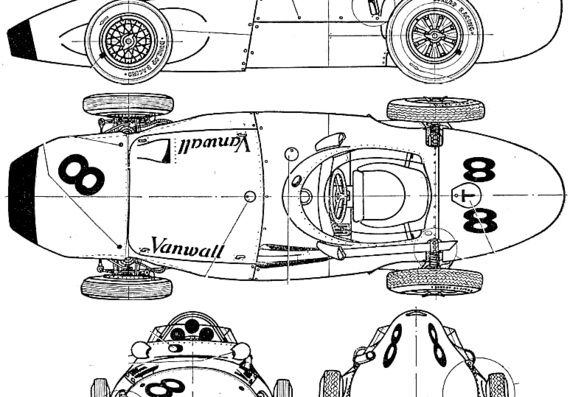 Vanwall GP (1958) - Разные автомобили - чертежи, габариты, рисунки автомобиля