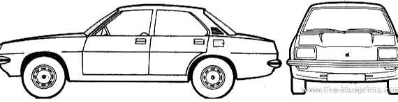 Vauxhall Cavalier 4-Door (1979) - Воксхолл - чертежи, габариты, рисунки автомобиля