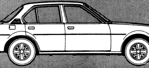Vauxhall Cavalier A 1600 GL (1980) - Воксхолл - чертежи, габариты, рисунки автомобиля
