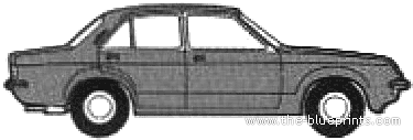 Vauxhall Chevette 4-Door (1979) - Воксхолл - чертежи, габариты, рисунки автомобиля