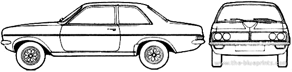 Vauxhall Magnum 2-Door (1979) - Воксхолл - чертежи, габариты, рисунки автомобиля