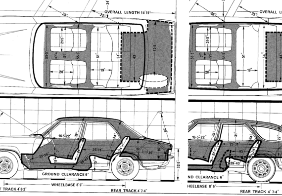 Vauxhall Victor FD - Воксхолл - чертежи, габариты, рисунки автомобиля
