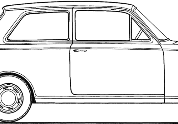Vauxhall Viva HA (1963) - Воксхолл - чертежи, габариты, рисунки автомобиля
