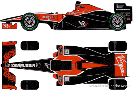 Virgin VR-01 F1 GP (2010) - Different cars - drawings, dimensions, pictures of the car
