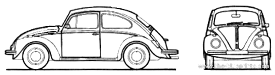 Volkswagen Beetle 1200 - Фольцваген - чертежи, габариты, рисунки автомобиля