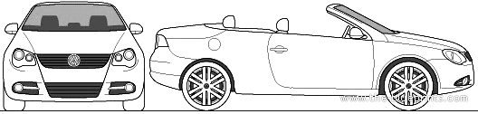 Volkswagen EOS (2010) - Фольцваген - чертежи, габариты, рисунки автомобиля