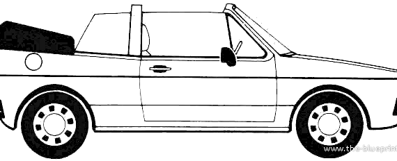 Volkswagen Golf Mk.I Rabbit Cabriolet (1981) - Фольцваген - чертежи, габариты, рисунки автомобиля