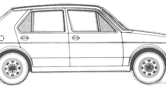 Volkswagen Golf Mk. 1 (5-door) - Фольцваген - чертежи, габариты, рисунки автомобиля
