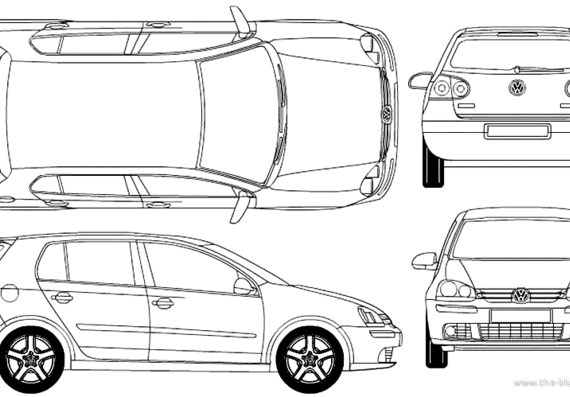 Volkswagen Golf Mk. 5 5-Door (2005) - Folzwagen - drawings, dimensions, pictures of the car