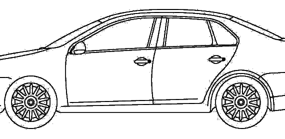 Volkswagen Jetta (2006) - Фольцваген - чертежи, габариты, рисунки автомобиля