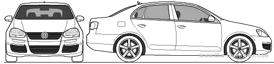 Volkswagen Jetta (2010) - Фольцваген - чертежи, габариты, рисунки автомобиля