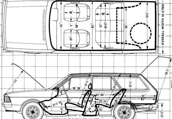 Volkswagen Passat Mk.I 1.5 LD Variant (1980) - Folzwagen - drawings, dimensions, pictures of the car