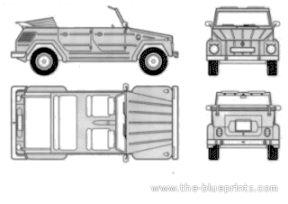 Volkswagen Thing - Фольцваген - чертежи, габариты, рисунки автомобиля
