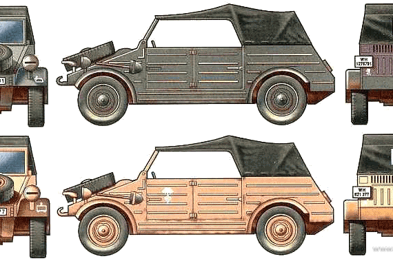 Volkswagen Type 157 Kubelwagen - Folzwagen - drawings, dimensions, pictures of the car