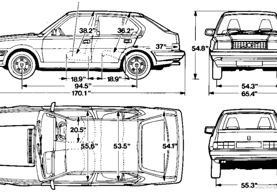 Volvo 300 - Вольво - чертежи, габариты, рисунки автомобиля