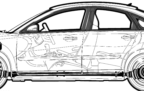 Volvo S40 T5 (2005) - Вольво - чертежи, габариты, рисунки автомобиля