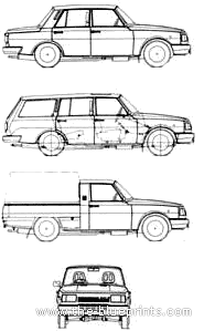 Wartburg 1.3 (1985) - Разные автомобили - чертежи, габариты, рисунки автомобиля