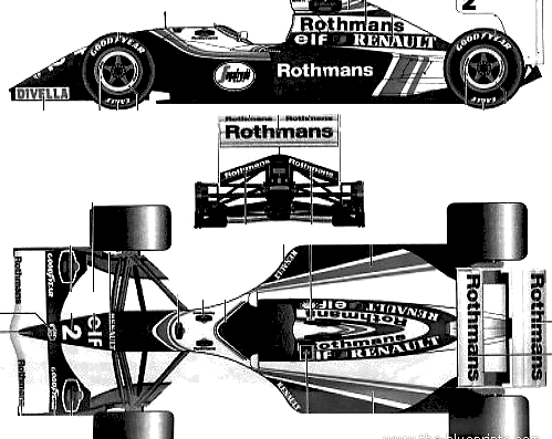Williams FW16 F1 GP (1994) - Разные автомобили - чертежи, габариты, рисунки автомобиля